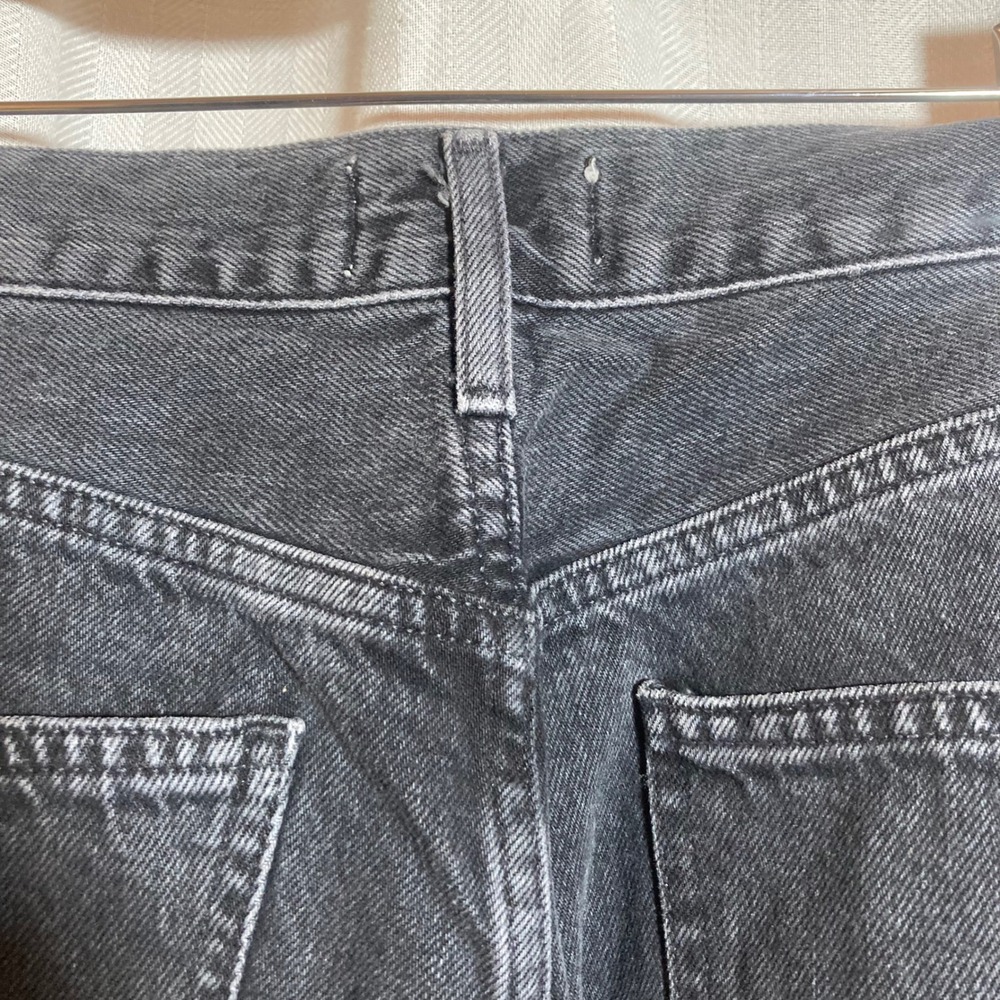 Agolde Baggy High Rise Wide Leg Jeans Faded Black Wash Pleated Denim Size 24 - Picture 6 of 9